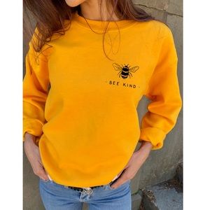 Yellow Bee Kind Crewneck